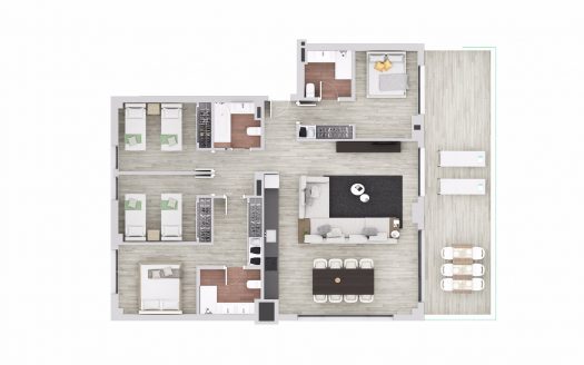 4 bedrooms Apartment in Le Mirage