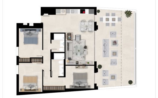 Apartamento de 3 dormitorios en Benahavis