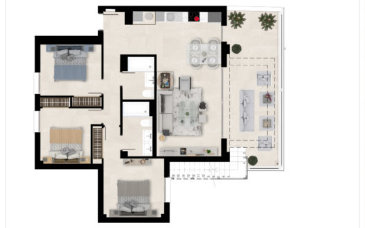 Apartamento de 3 dormitorios en Benahavis